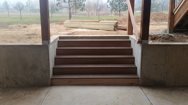 Exterior Improvements Composite Stairs Walk Out Pit