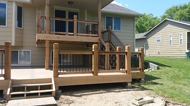 Large Wood Deck New Deck Construction